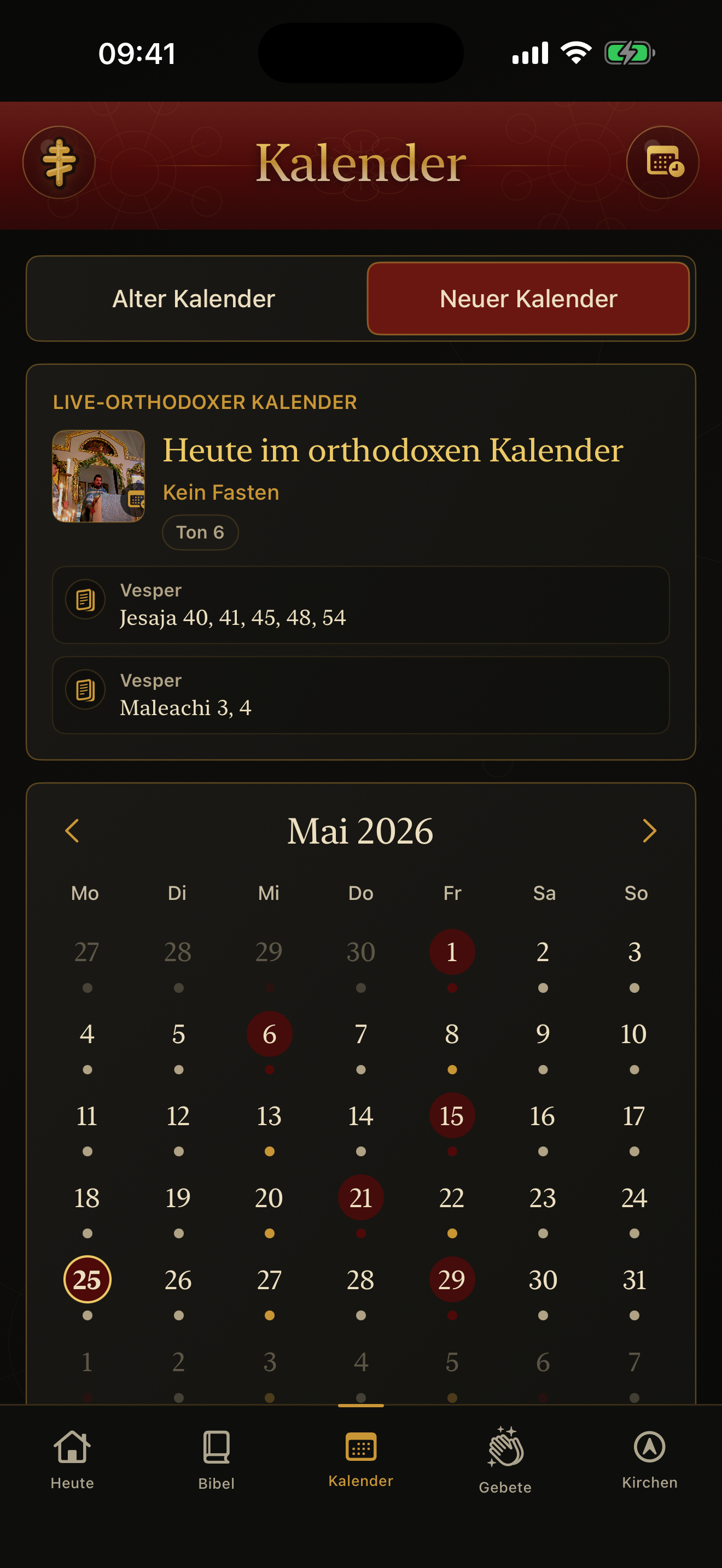 Kalenderansicht